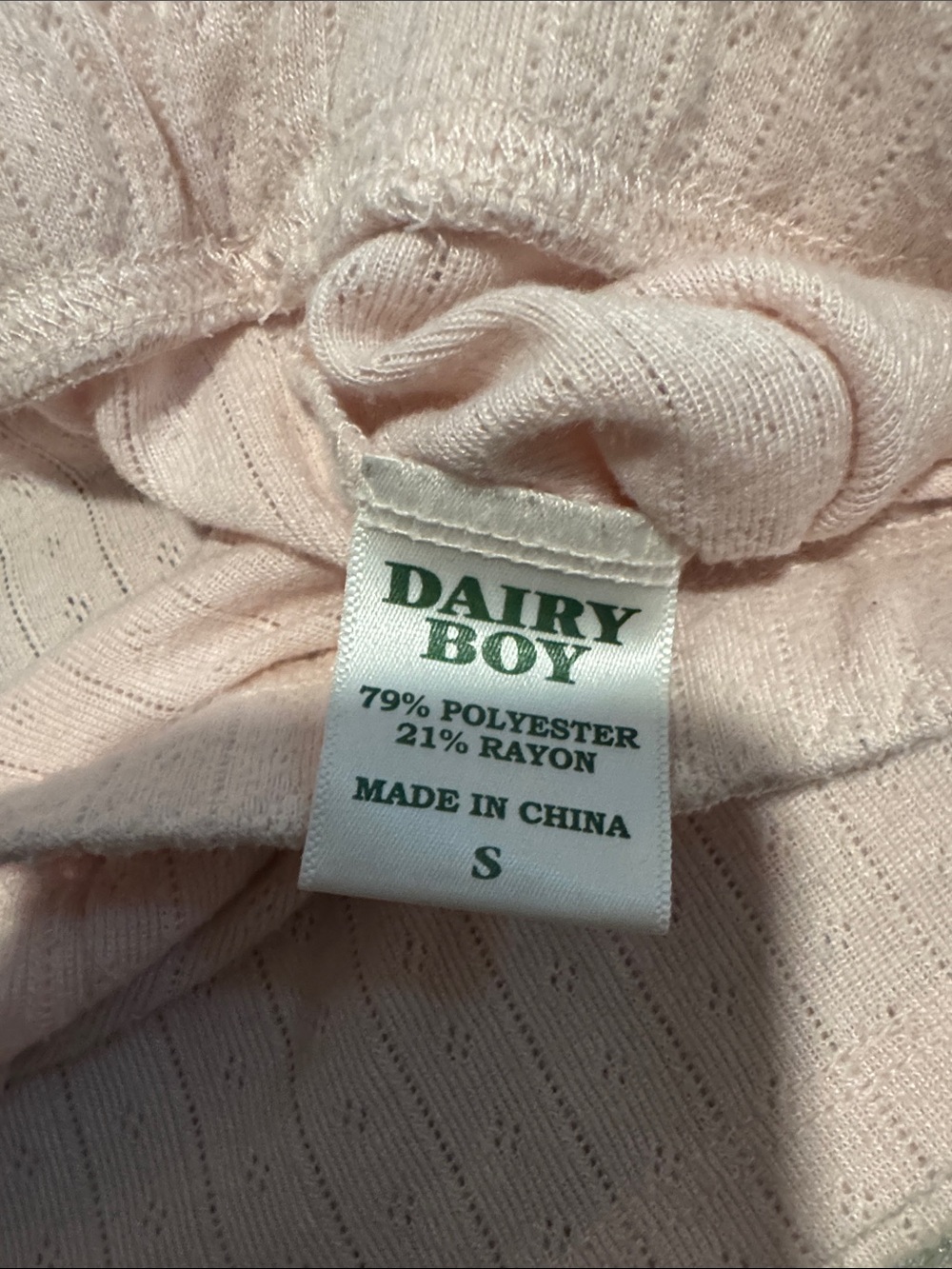 Women's Ribbed Long-Sleeve Top & Short Pajama Set - Light Pink - Picture 3 of 3